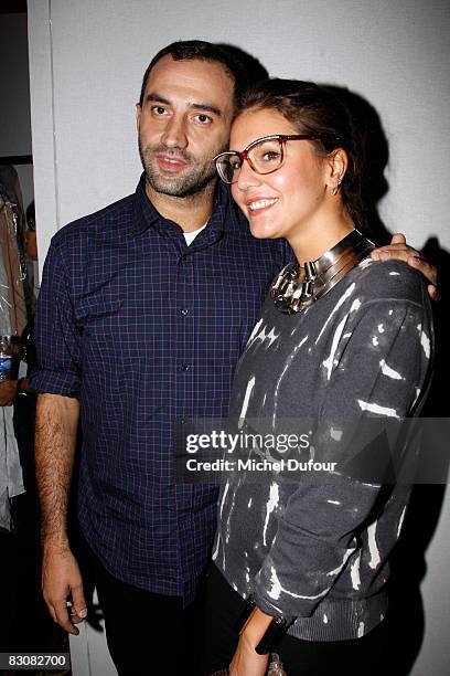 Riccardo Tisci and Margherita Missoni the Givenchy fashion show during Paris Fashion Week at Carreau du Temple Turenne on October 1, 2008 in Paris,...