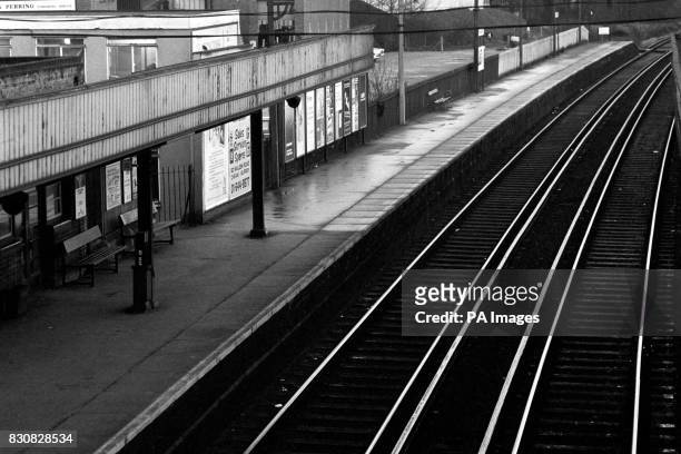 Worcester Park, in British Rail's hard hit Southern region, like a ghost station at 8am and not a rush hour commuter in sight on the second day of...