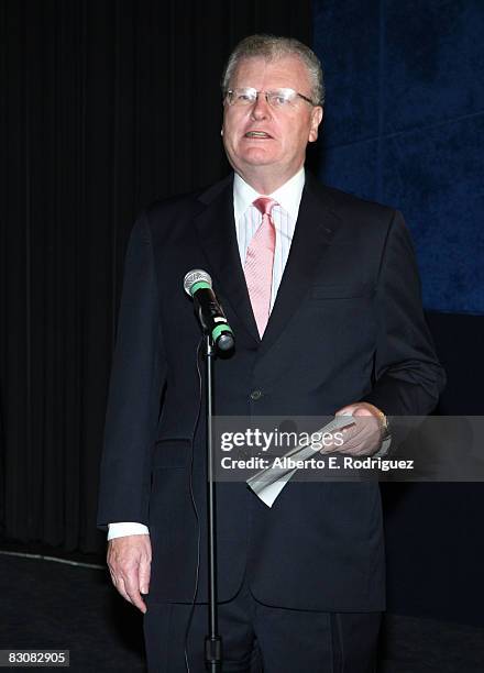 Chairman and CEO, Sony Corporation, Chair AFI Board of Directors Sir Howard Stringer speaks during AFI's Night At The Movies presented by Target held...