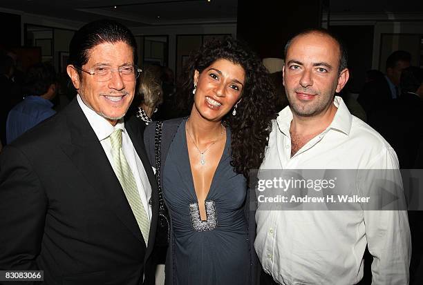 Chairman of Universal Media Carl Ruderman with Mr. And Mrs. Haddad attend the Raffles Hotels & Resorts and Elite Traveler Celebration of the Latest...