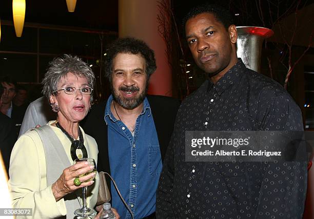 Actress/singer Rita Moreno, producer Edward Zwick, and actor Denzel Wasshington pose in the Target Red Room during AFI's Night At The Movies...