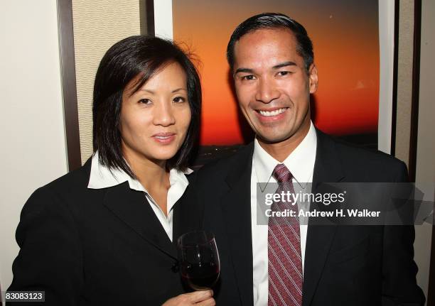 Lisa Pineda and Ed Pineda attend the Raffles Hotels & Resorts and Elite Traveler Celebration of the Latest in Luxury Travel on October 1, 2008 at...