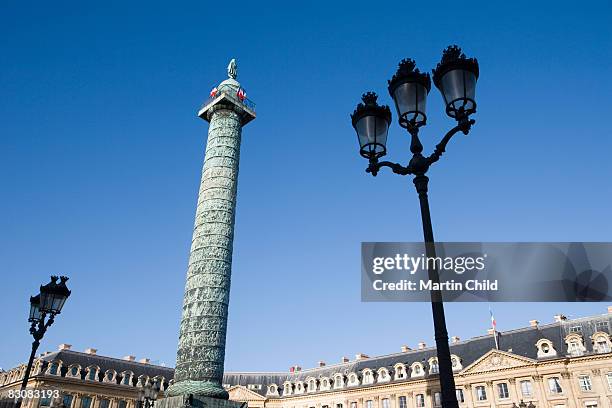 napoleon's statue, lamps, place vendome - praça vendome - fotografias e filmes do acervo