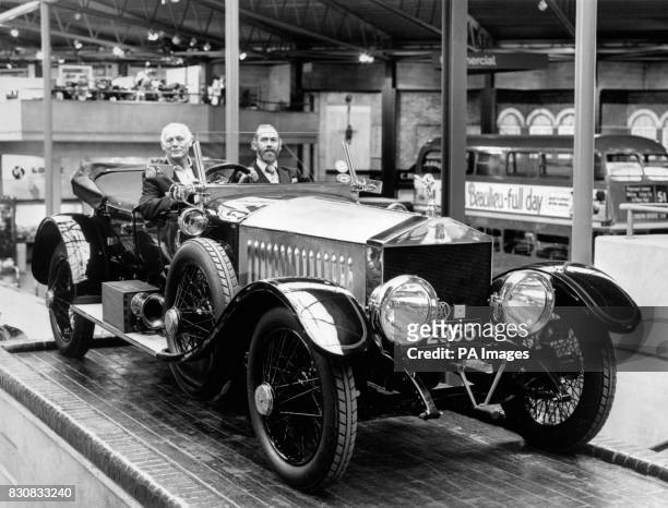 Lord Montagu of Beaulieu and Prince Michael of Kent at the National Motor Museum, Beaulieu, Hampshire. They are ready to head off for Australia in a...