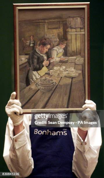 The Old fashioned pottery , one of a dozen paintings by Estelle Sylvia Pankhurst , the daughter of the suffragette Emmeline Pankhurst, that went...