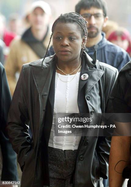 Janet Alder, sister of Christopher Alder, arrives at Middlesbrough Crown Court. Five police officers are due to stand trial for the alleged...