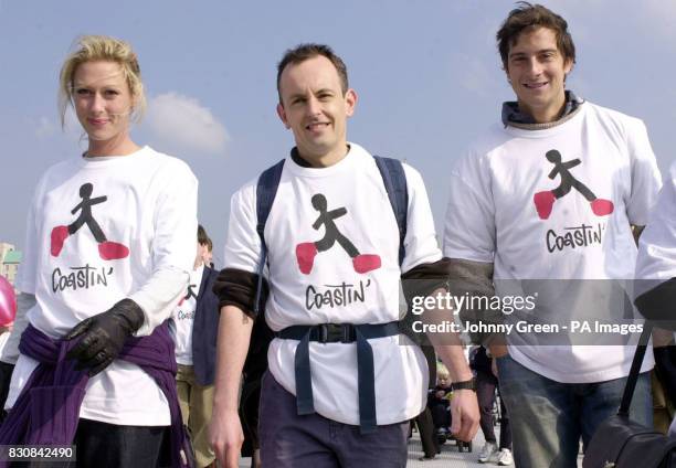 Year-old Parkinson's sufferer, Tom Isaacs , is joined by former Steps star Faye Tozer and mountain climber Edward 'Bear' Grylls as they walk over...