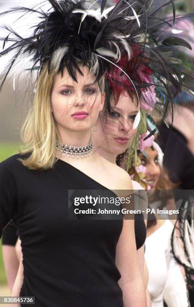 Isabelle Coaten left, from London, leads the way for the debutantes season with fellow debutante models in London's Hyde Park, close to The...