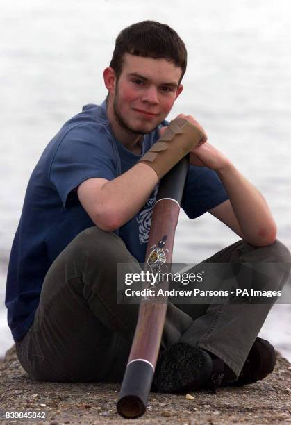 Vincent Miles from Felixstowe, Suffolk, who believes he is the only pupil in the country to complete a practical GCSE music piece on the didgeridoo...