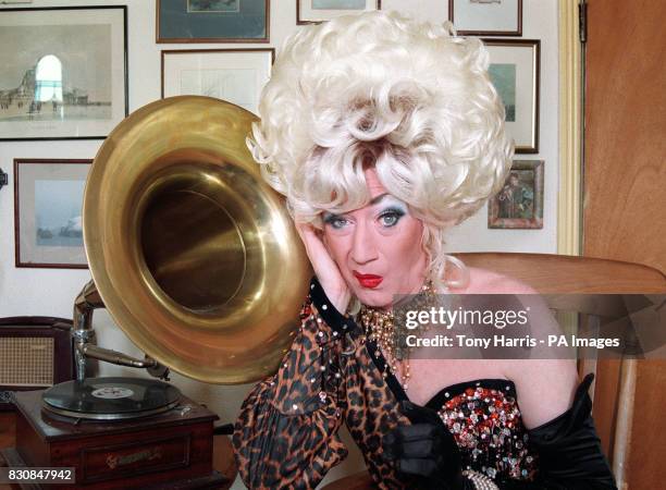 Paul O'Grady alias Lily Savage at her 'Council flat' in south London.