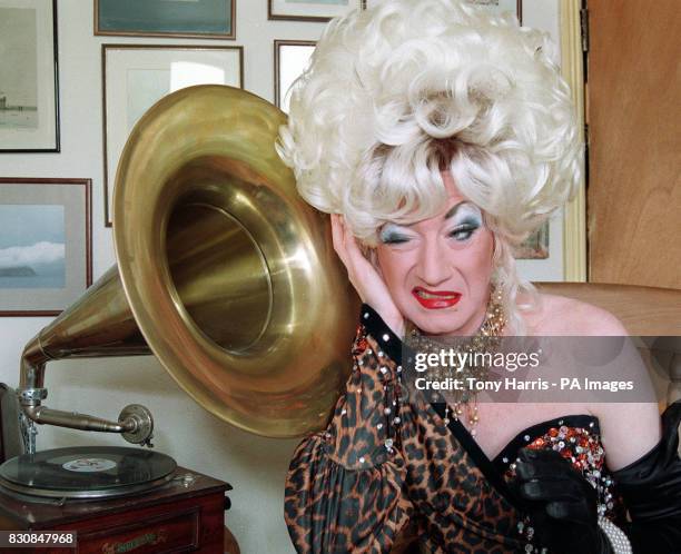 Paul O'Grady alias female impersonator Lily Savage at "her" home in South London.