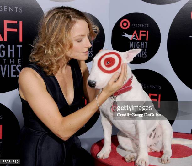 Actress Jodie Foster arrives at the AFI Night at the Movies presented by TARGET at the Arclight Theater on October 1, 2008 in Hollywood, California.