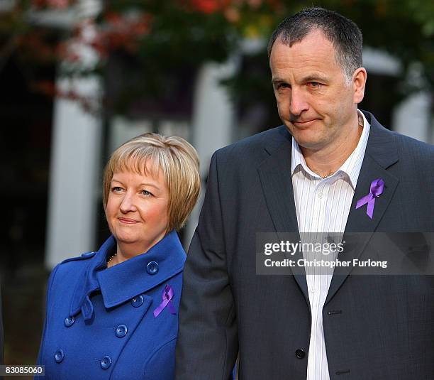 Melanie and Stephen Jones, parents of murdered schoolboy Rhys Jones, arrive for the start of the trial of Sean Mercer, age 18, accused of their son's...