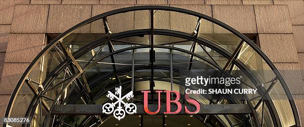 Branch is pictured in London, on October 2, 2008. Shares in Switzerland's biggest bank UBS were the biggest risers on the Zurich stock exchange on...