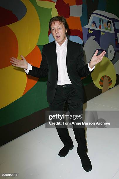 Paul McCartney attends the Stella McCartney fashion show during Paris Fashion Week at Carreau du Temple on October 2, 2008 in Paris, France.