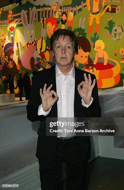 Paul McCartney attends the Stella McCartney fashion show during Paris Fashion Week at Carreau du Temple on October 2, 2008 in Paris, France.