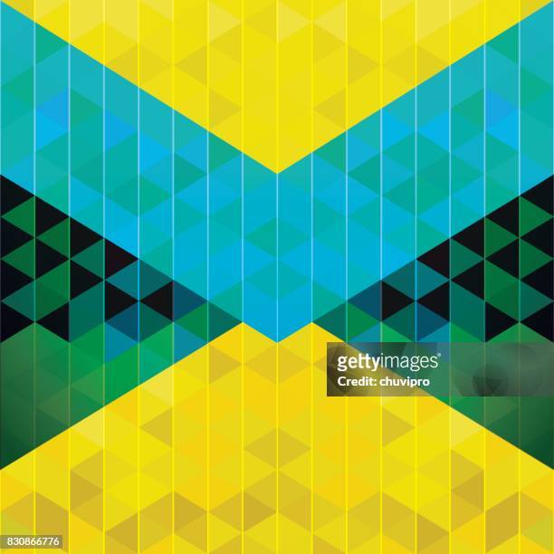 square abstract triangle geometric neon background - blue, yellow, green, black - africa stock illustrations