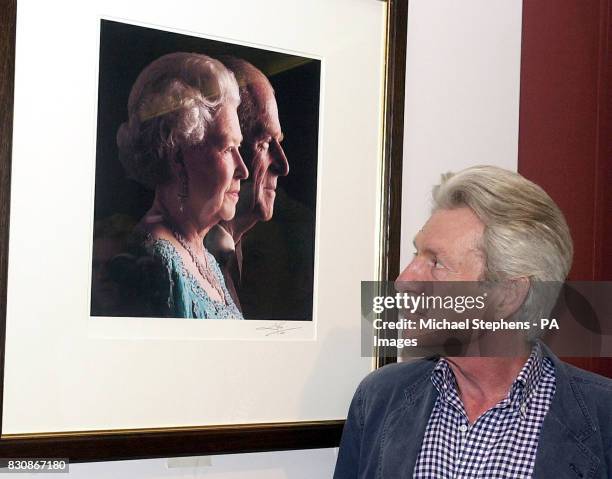 Royal photographer,The Earl of Lichfield at the National Portrait Gallery to see his portrait of the Queen before it goes on display to the...