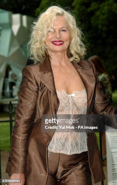 Jibby Beane arriving for the Serpentine Gallery Summer Party in Hyde Park. The annual fund-raiser is being held on the gallery's lawn in a glass and...