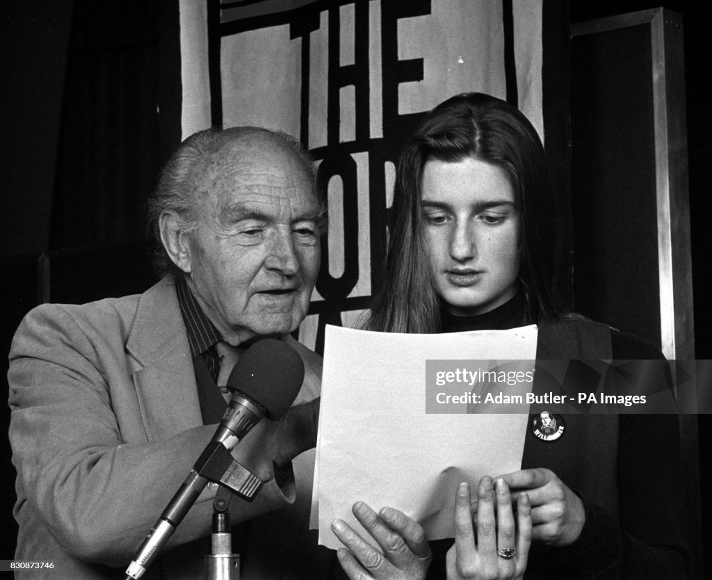 Maurice Denham and young playwright