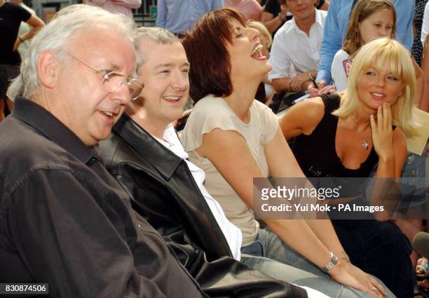 From left to right; record producer Pete Waterman, pop svengali Louis Walsh, TV presenter Davina McCall and singer Geri Halliwell during a photocall...