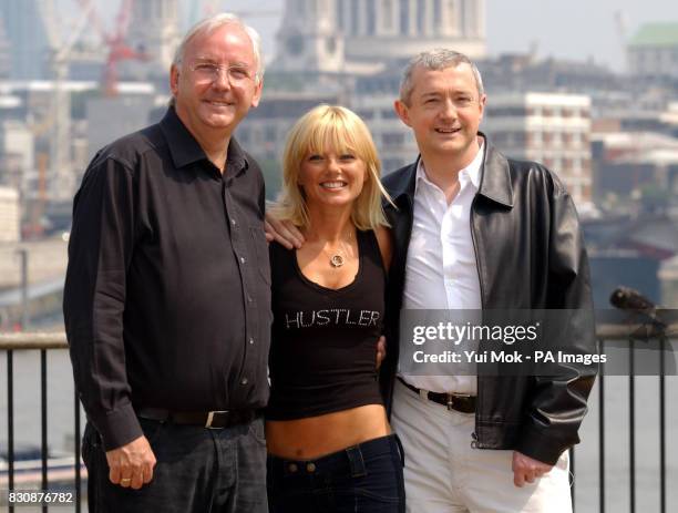 Judge Geri Halliwell with Pete Waterman (left and pop svengali Louis Walsh during a photocall at LWT Studios in London to launch Granada television's...