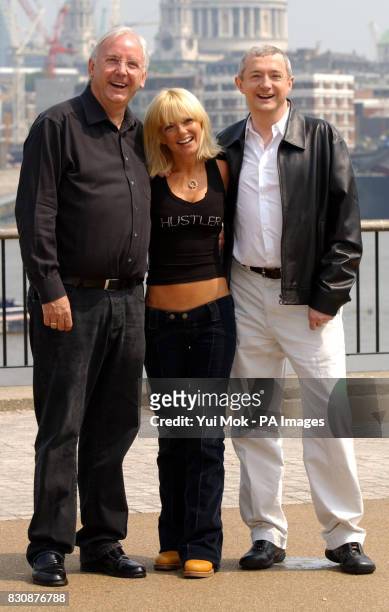 Judge Geri Halliwell with Pete Waterman (left and pop svengali Louis Walsh during a photocall at LWT Studios in London to launch Granada television's...