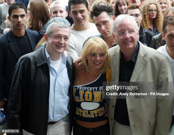 Judges Louis Walsh, Geri Halliwell and Pete Waterman, arrive at Wembley Conference Centre for the first auditions for Popstars: The Rivals.