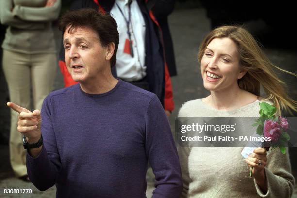 Former Beatle Sir Paul McCartney and his bride Heather Mills pose for photographers, outside Castle Leslie, in Glaslough, County Monaghan, Ireland,...