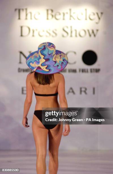Charlotte Stewart-Brown a debutante model from 1999, adorns the catwalk during the 50th Berkeley Dress Show held at The Dorchester Hotel on Park Lane...