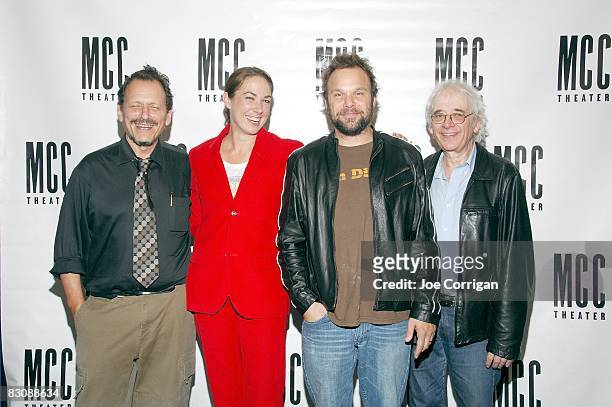 Playwright Michael Weller, Actors Elizabeth Marvel, Norbert Leo Butz and director Austin Pendleton attend a celebration for MCC Theater's "50 Words"...
