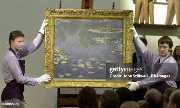 On this day in 2002 Monet's Nympheas' painting was auctioned for a record 13 650 at Sotheby's in London. The Nympheas' oil on canvas painting, which...