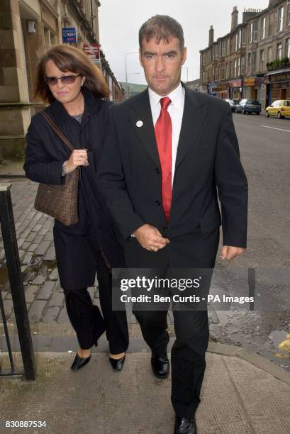 Scottish socialist leader Tommy Sheridan arriving at Argyll and Bute District Court in Helensburgh where he was cleared, of causing a breach of the...