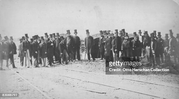 Friends of civil engineer Joseph Bazalgette are given a tour of the main drainage works of his new London sewage system, 1862.