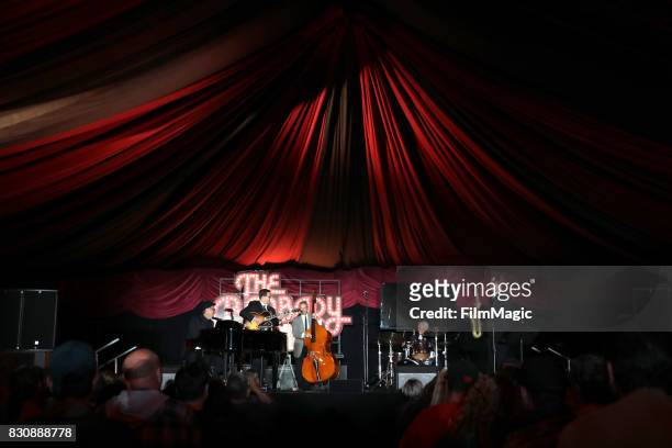 Jeff Goldblum and The Mildred Snitzer Orchestra perform on The Barbary Stage during the 2017 Outside Lands Music And Arts Festival at Golden Gate...