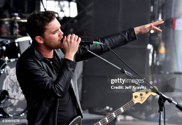 Mike Kerr of Royal Blood performs on Lands End stage during the 2017 Outside Lands Music And Arts Festival at Golden Gate Park on August 12, 2017 in...