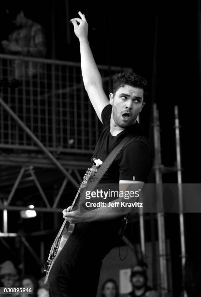 Mike Kerr of Royal Blood performs on Lands End stage during the 2017 Outside Lands Music And Arts Festival at Golden Gate Park on August 12, 2017 in...