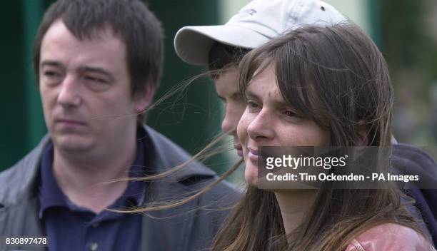 Sara and Michael Payne, the parents of murdered schoolgirl Sarah Payne, with their son Lee, listen to a song called Sarah's World, at a fun day in...