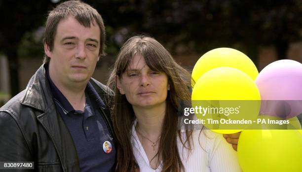 Sara and Michael Payne, the parents of murdered schoolgirl Sarah Payne, listen to a song called Sarah's World, at a fun day in Shoreham, West Sussex,...