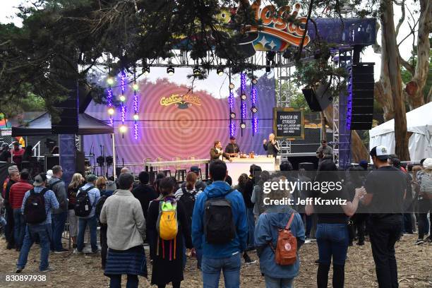 Comedian Jay Larson and PCH, Trou Normand on Gastro Magic stage during the 2017 Outside Lands Music And Arts Festival at Golden Gate Park on August...