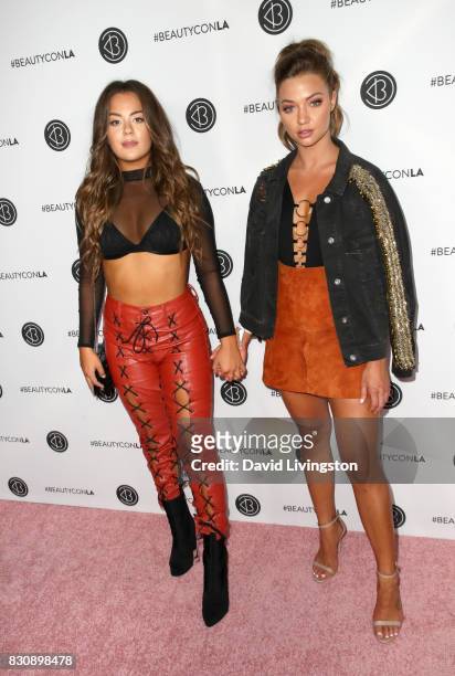 Tessa Brooks and Erika Costell attend Day 1 of the 5th Annual Beautycon Festival Los Angeles at the Los Angeles Convention Center on August 12, 2017...