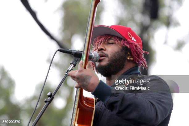 Thundercat performs on the Twin Peaks Stage during the 2017 Outside Lands Music And Arts Festival at Golden Gate Park on August 12, 2017 in San...