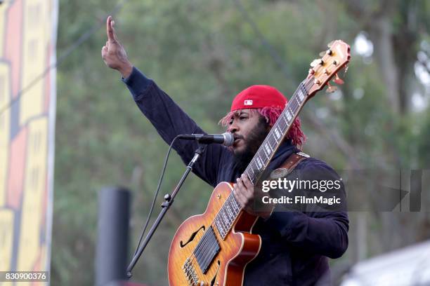 Thundercat performs on the Twin Peaks Stage during the 2017 Outside Lands Music And Arts Festival at Golden Gate Park on August 12, 2017 in San...