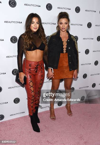 Tessa Brooks and Erika Costell attend the 5th Annual Beautycon Festival Los Angeles at the Los Angeles Convention Center on August 12, 2017 in Los...