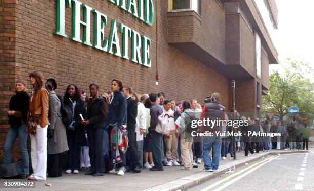 Year-old wannabe male and female models queue during regional auditions for Channel 4's 'Model Behaviour II' at the Mermaid Theatre in Blackfriars. *...