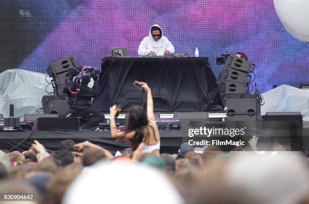 Kaytranada performs on the Twin Peaks Stage during the 2017 Outside Lands Music And Arts Festival at Golden Gate Park on August 12, 2017 in San...