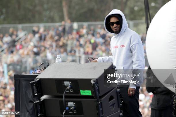 Kaytranada performs on the Twin Peaks Stage during the 2017 Outside Lands Music And Arts Festival at Golden Gate Park on August 12, 2017 in San...