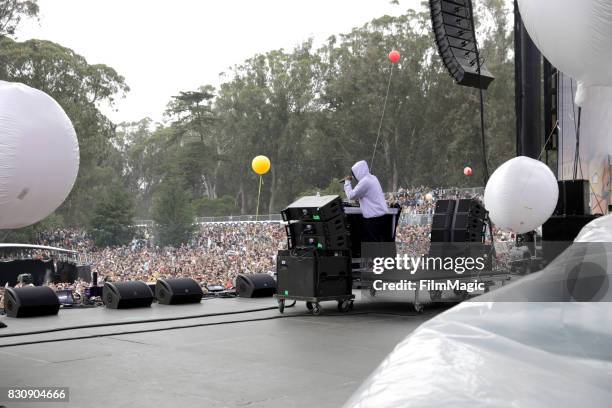 Kaytranada performs on the Twin Peaks Stage during the 2017 Outside Lands Music And Arts Festival at Golden Gate Park on August 12, 2017 in San...