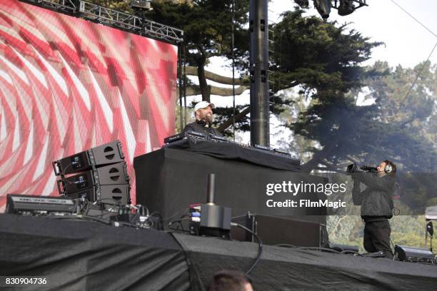 Claude VonStroke performs on the Twin Peaks Stage during the 2017 Outside Lands Music And Arts Festival at Golden Gate Park on August 12, 2017 in San...