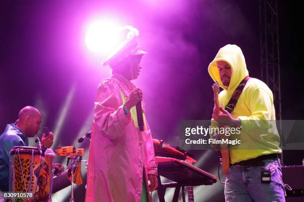 Li Saumet of Bomba Estereo performs on the Panhandle Stage during the 2017 Outside Lands Music And Arts Festival at Golden Gate Park on August 12,...